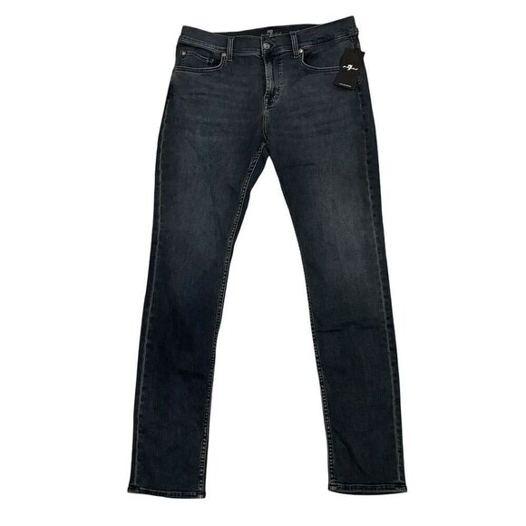 7 For All Mankind Paxtyn Men's Slim Fit Jeans Blue Size 34 Dark Wash - Picture 1 of 9